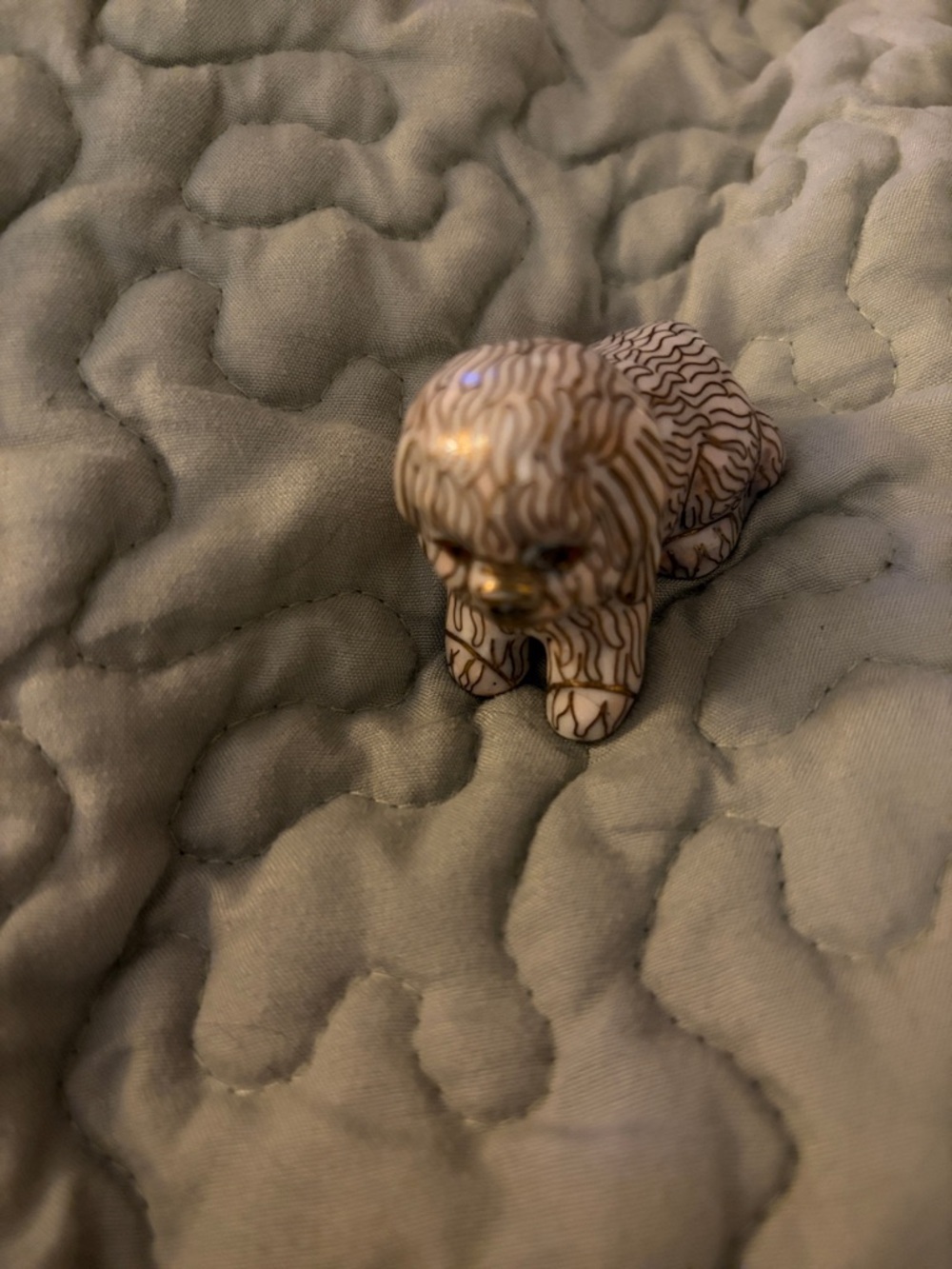 Vintage Cloisonné copper, brass , enamel dog figurine. collectible.